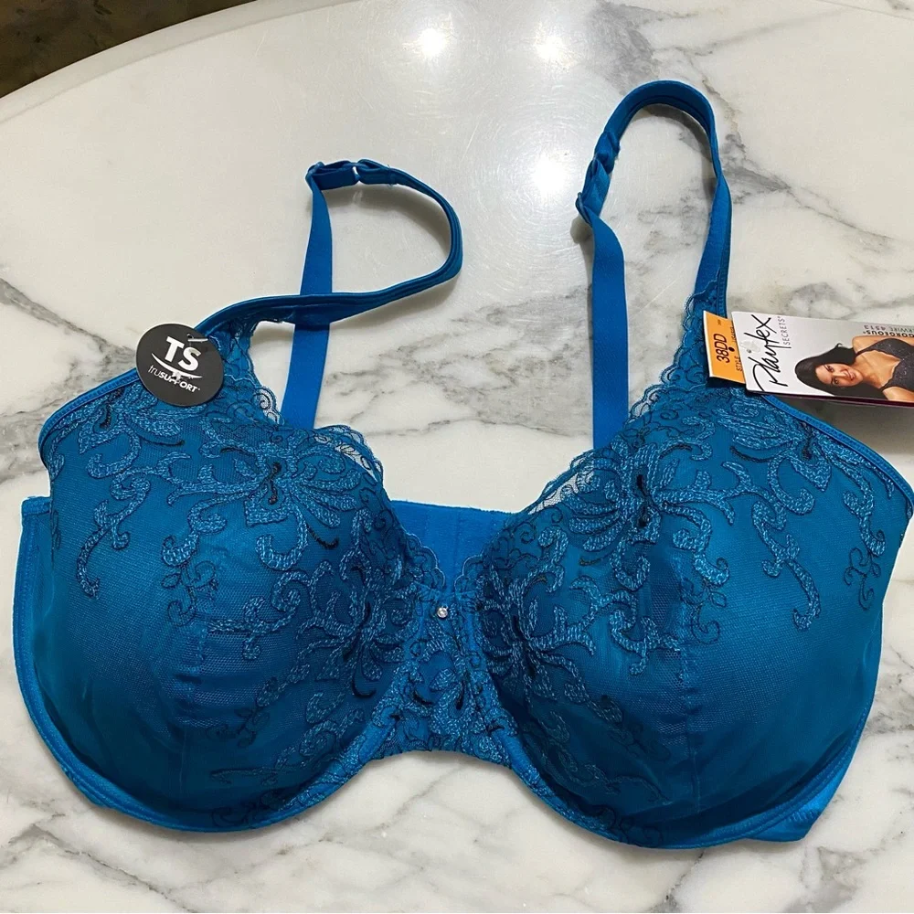 Playtex Teal Blue Lace Underwire‎ Women's Bra